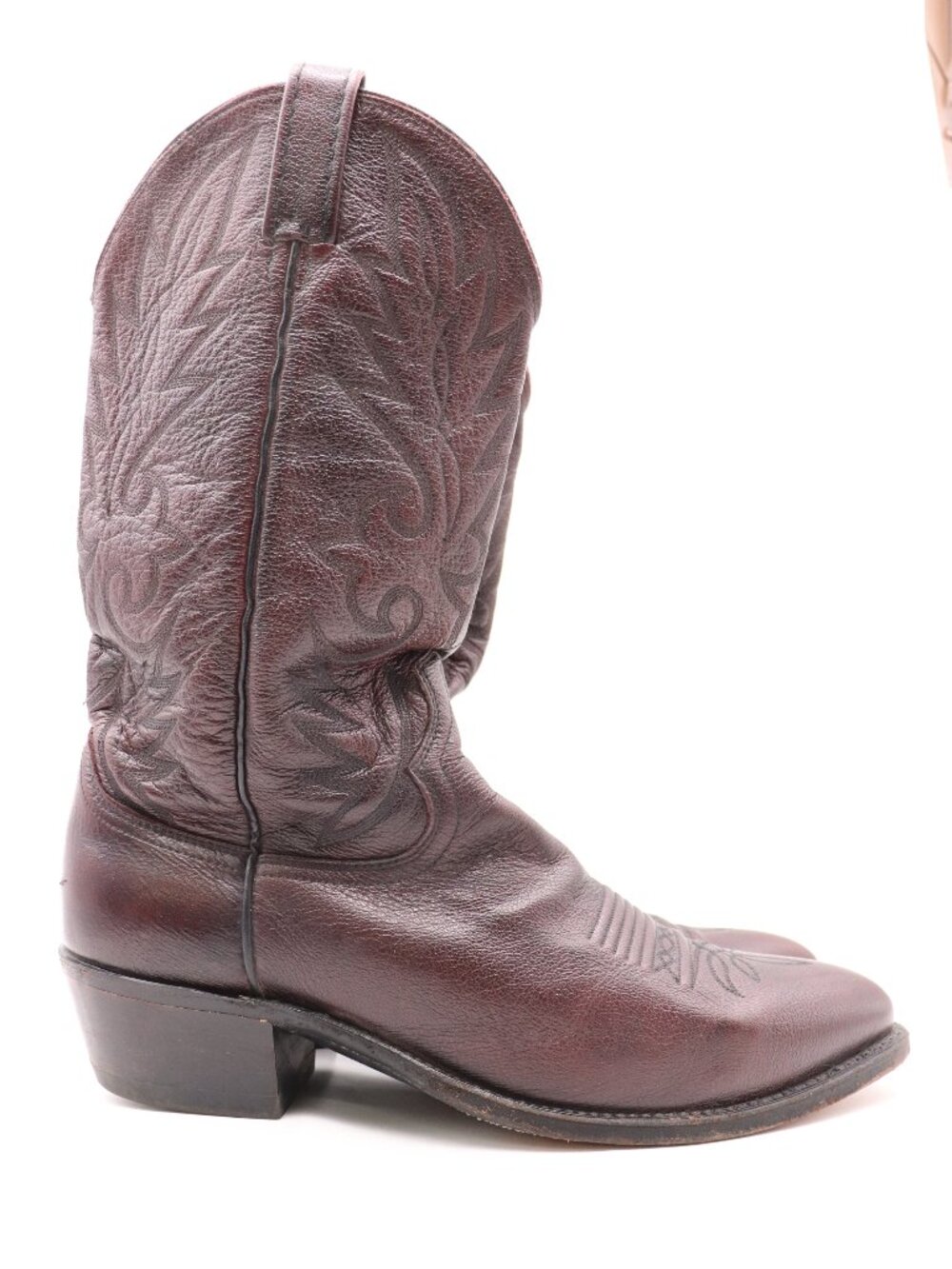 Vintage Dan Post Cowboy Boots Men's 10.5 EX Brown Leather Pull On USA